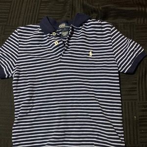 Boys Stripped Polo (Navy/White) Size 7